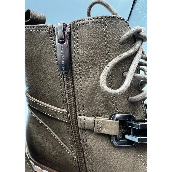Vince Camuto Platform Combat Boots Women Size 8 Brown Excellent Chain Detail - Picture 6 of 11